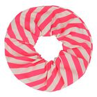 Girls White & Pink Striped Logo Swimsuit, 1, hi-res