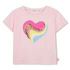 Girls Pink Embellished Heart T-Shirt, 1, hi-res