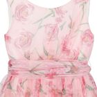 Girls Pink Floral Tulle Dress, 1, hi-res