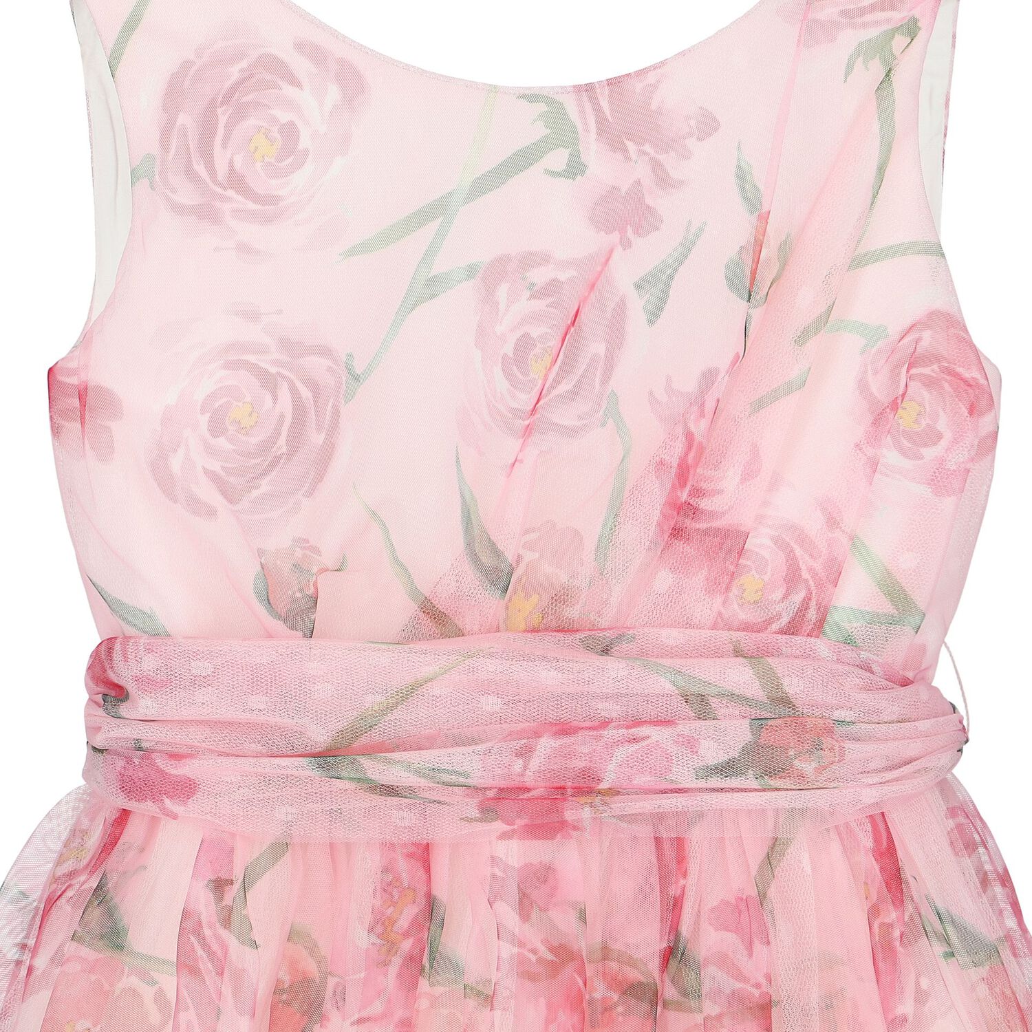 Girls Pink Floral Tulle Dress, 1, hi-res image number null