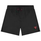 Boys Black Logo Swim Shorts, 1, hi-res