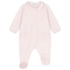 Baby Girls Pink Velour Sheep Babygrow, 2, hi-res