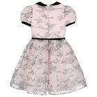 Girls Pink Organza Rose Dress, 1, hi-res