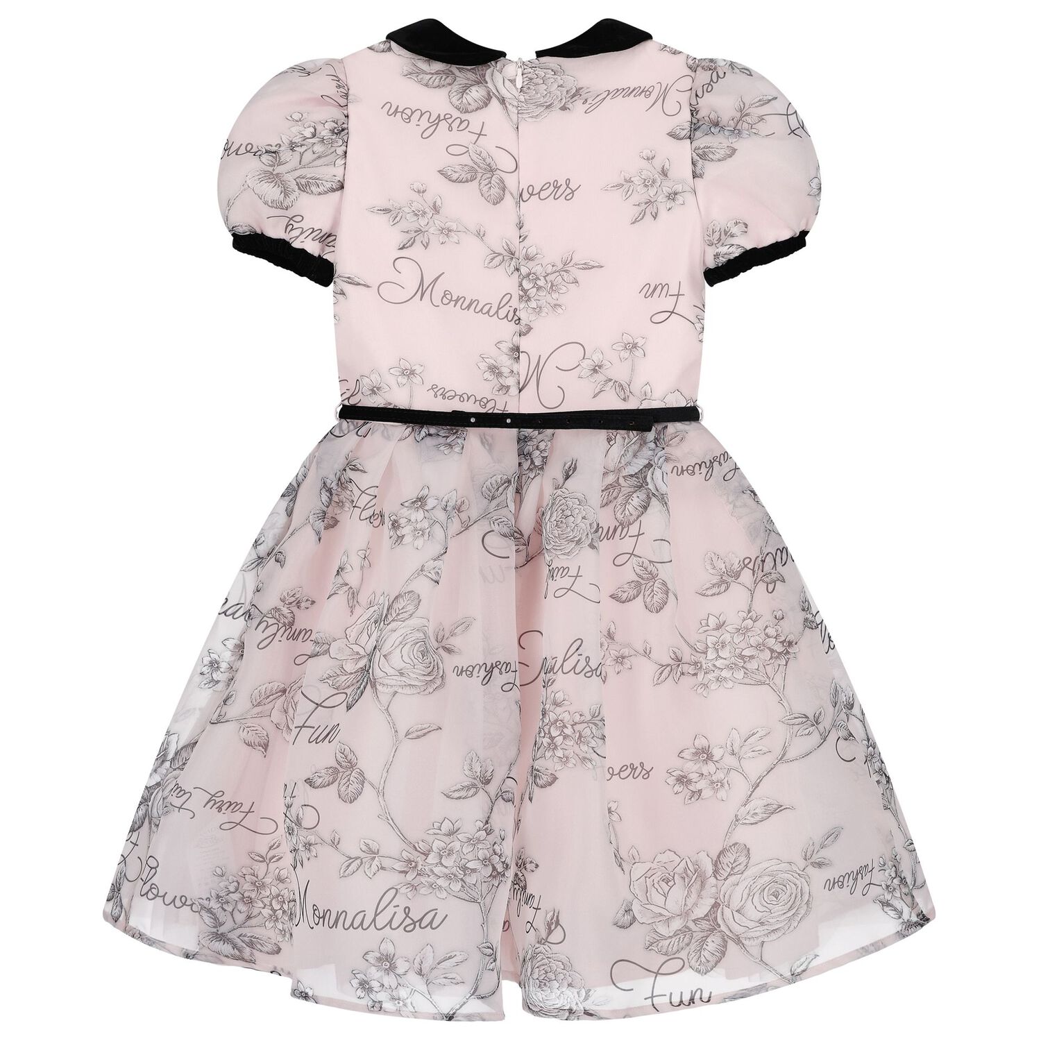 Girls Pink Organza Rose Dress, 1, hi-res