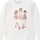 Girls White Dolls Long Sleeve Top, 3, hi-res