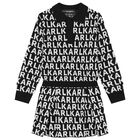 Girls Black & White Logo Polo Dress, 1, hi-res