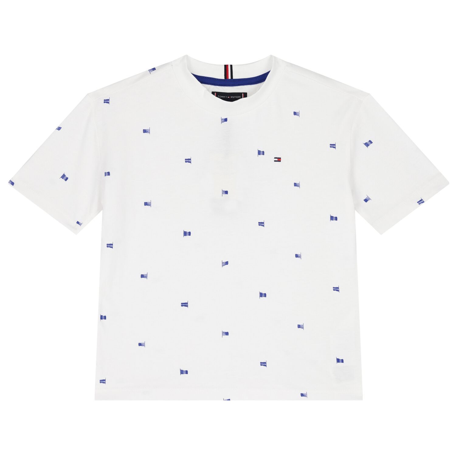 Boys White Logo Flag T-Shirt, 1, hi-res image number null
