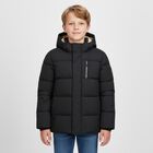 Boys Black Logo Padded Puffer Jacket, 2, hi-res