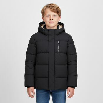 Boys Black Logo Padded Puffer Jacket