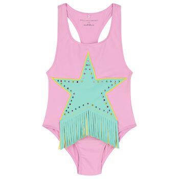 Girls Pink Star Swimsuit