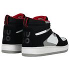 Boys Black & White Logo Trainers, 1, hi-res