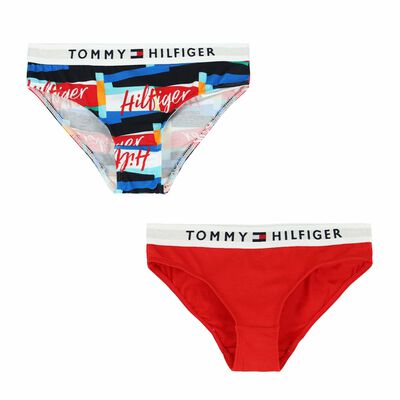 Girls Red & White Logo Knickers (2 Pack)