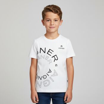 Boys White Logo T-Shirt