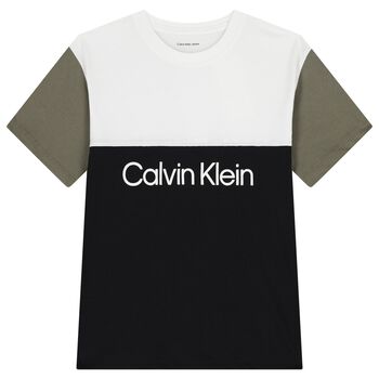 Boys White & Black Logo T-Shirt