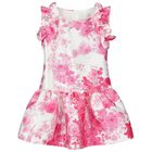 Girls White & Pink Floral Dress, 2, hi-res