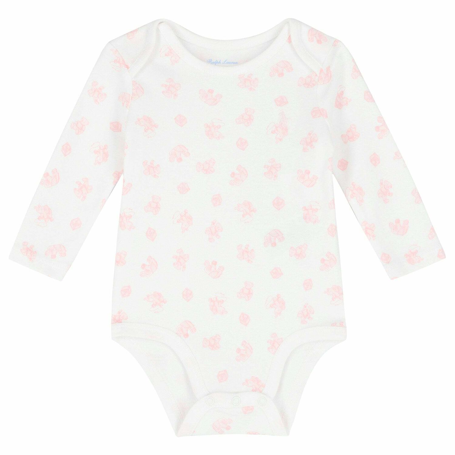 Baby Girls White & Pink Bodysuit, 1, hi-res
