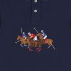 Boys Navy Blue Logo Polo Shirt, 1, hi-res