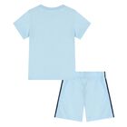Younger Blue Logo Shorts Set, 1, hi-res
