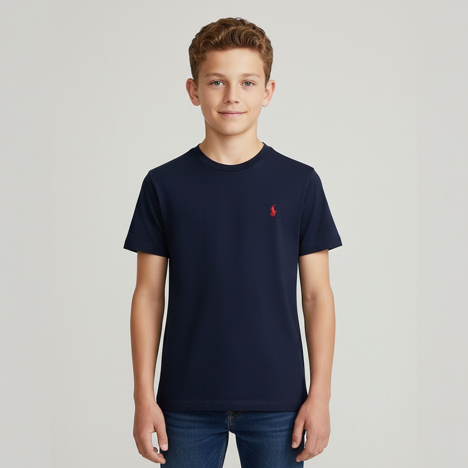 Boys Navy Logo T-Shirt, 3, hi-res