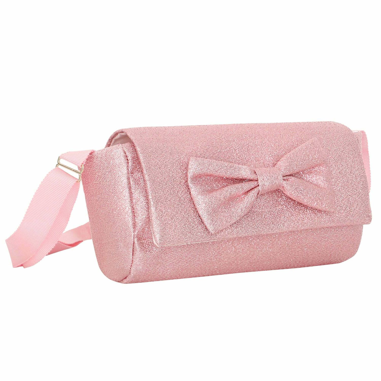 Girls Metallic Pink Handbag, 2, hi-res