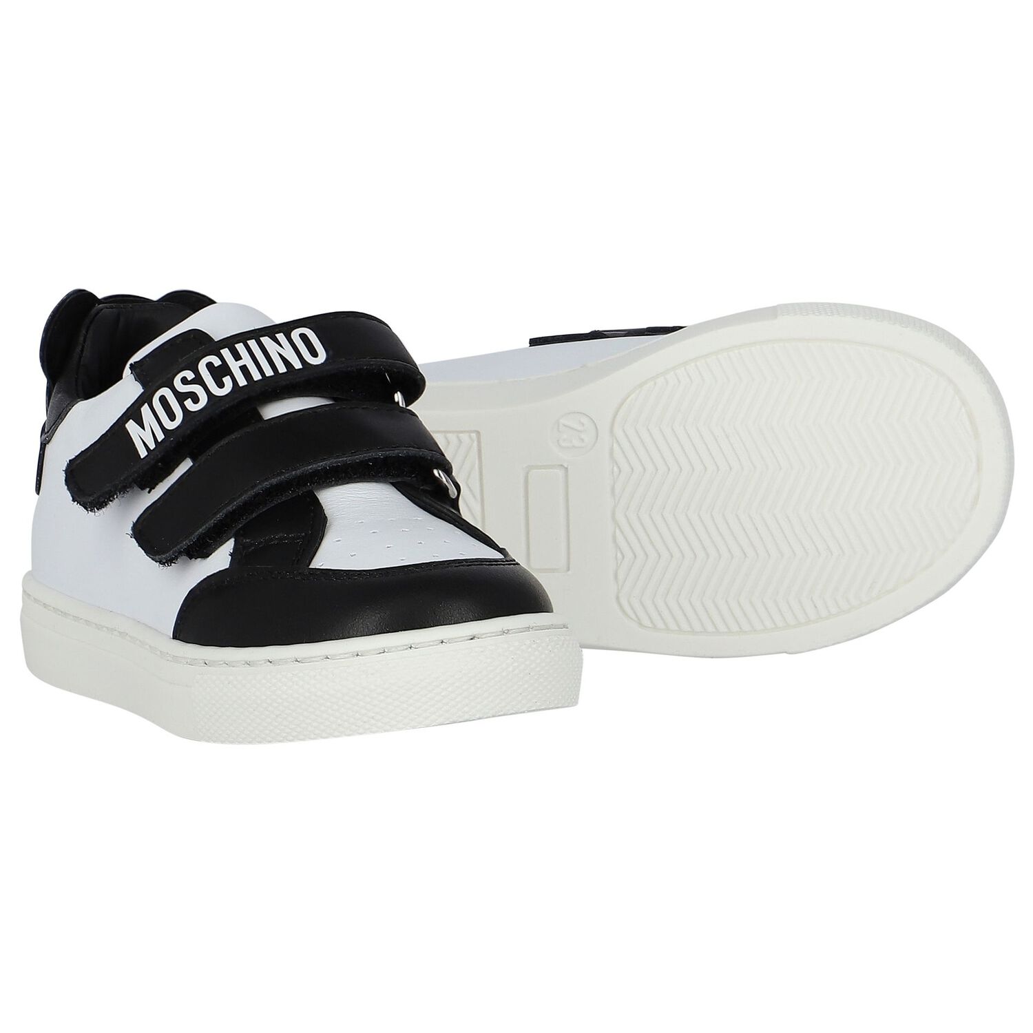 Black & White Teddy Bear Trainers, 1, hi-res
