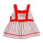 Girls White & Red Stiped Dress, 1, hi-res