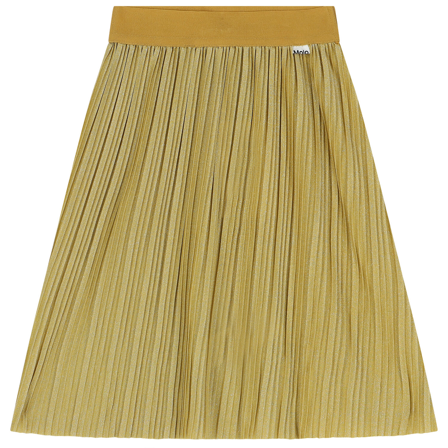 Girls Gold Pleated Skirt, 1, hi-res