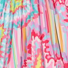Girls Multi-Coloured Abstract Pleated Skirt, 1, hi-res