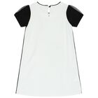 Girls White & Black Bag Dress, 1, hi-res