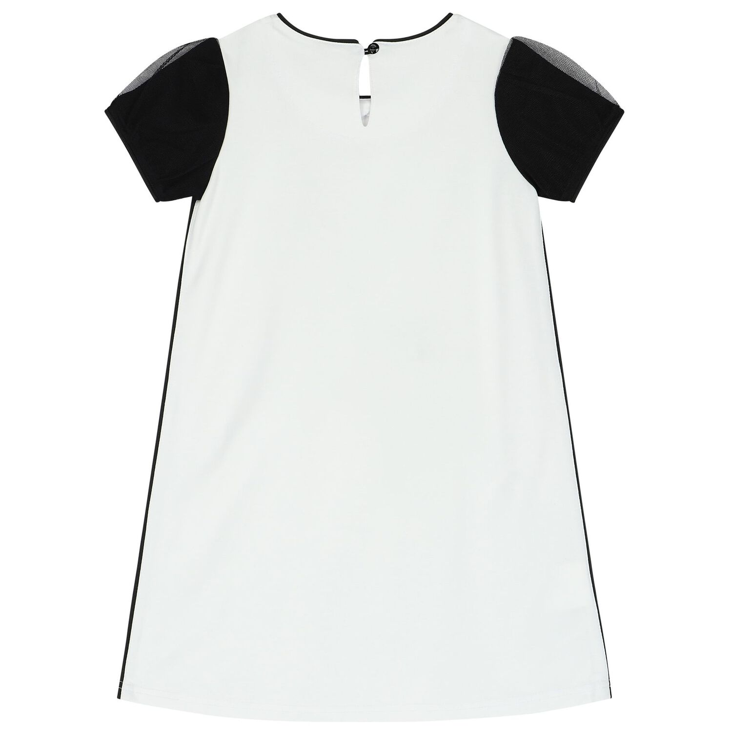 Girls White & Black Bag Dress, 1, hi-res