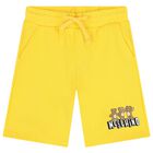 Boys Yellow Teddy Bear Logo Shorts, 4, hi-res