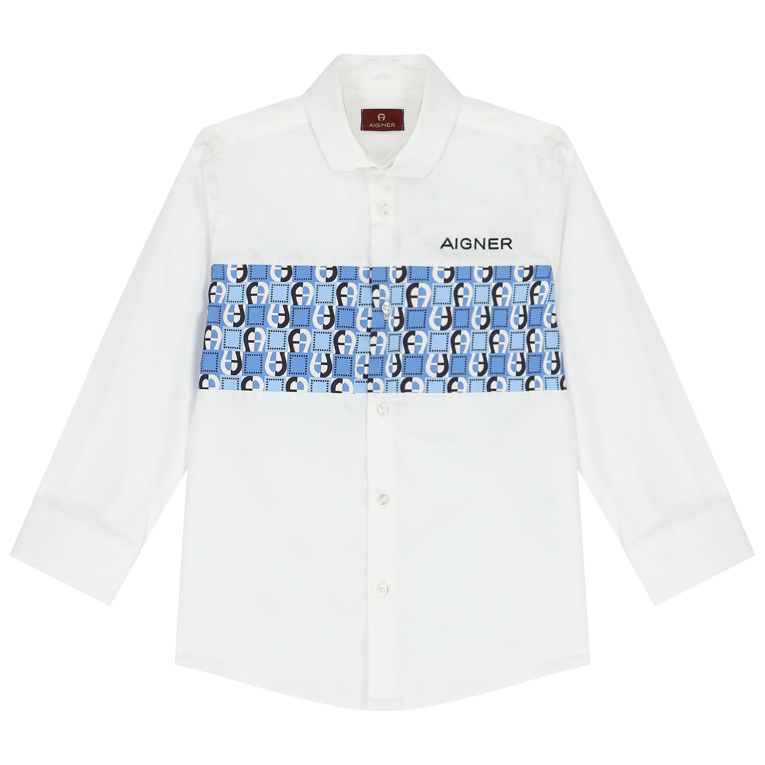 Boys White Logo Shirt, 1, hi-res