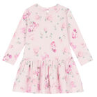Younger Girls Pink Floral Dress, 1, hi-res