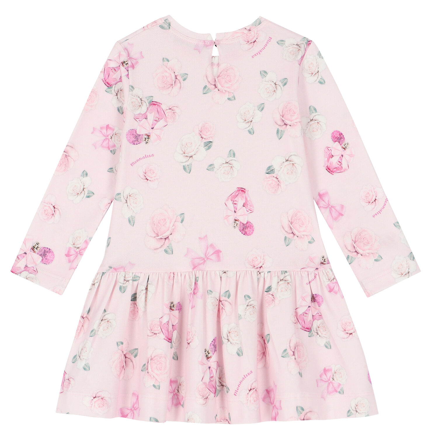 Younger Girls Pink Floral Dress, 1, hi-res