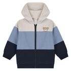 Younger Boys Blue, Beige & Navy Blue 3-Piece Tracksuit, 5, hi-res