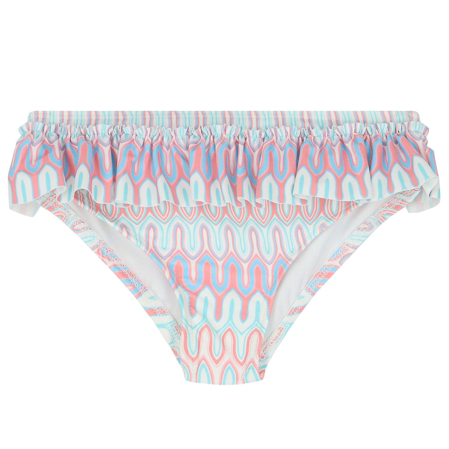 Girls Multi-Coloured Ruffled Bikini, 1, hi-res