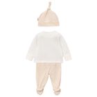 White & Beige 2 Piece Babygrow Set, 3, hi-res