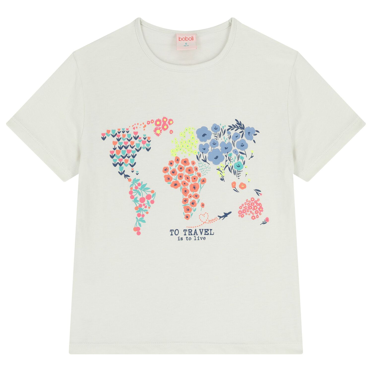 Girls White & Orange Floral Shorts Set, 1, hi-res