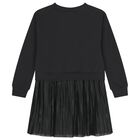 Girls Black Bag Pleated Dress, 1, hi-res