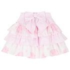 Girls White & Pink Cotton Skirt Set, 1, hi-res