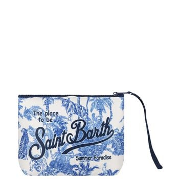 Girls White & Blue Aline Logo Pouch ( 15cm )