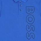 Boys Blue Logo Polo Shirt, 4, hi-res