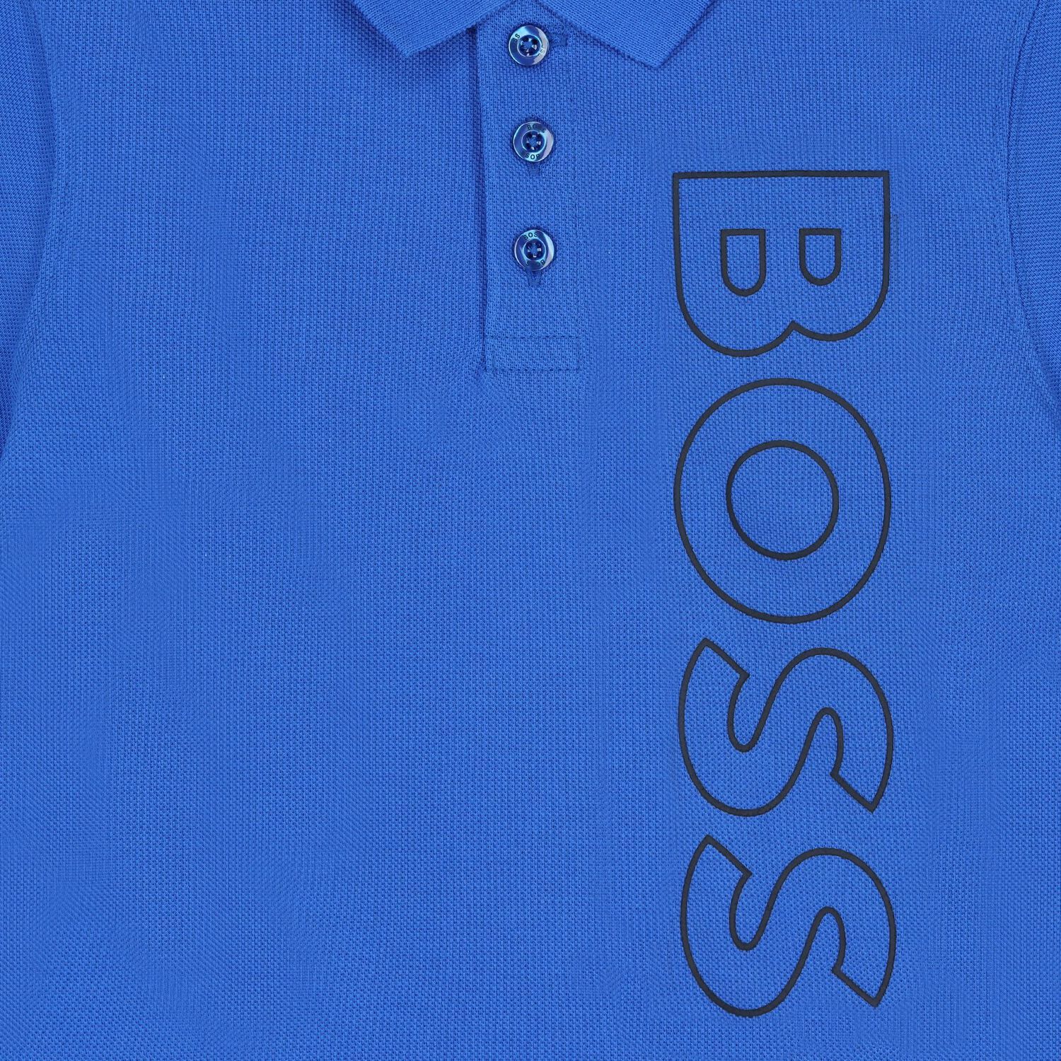 Boys Blue Logo Polo Shirt, 4, hi-res image number null