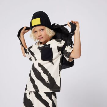 Boys Black & Ivory Zebra T-Shirt
