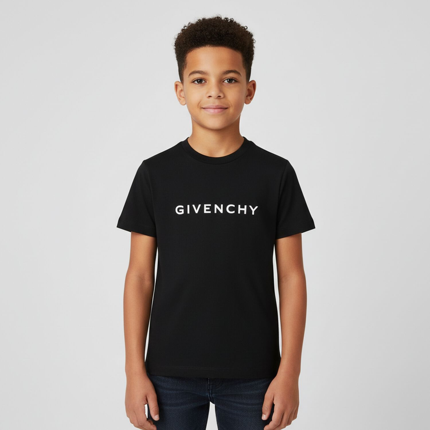 Boys Black Logo T-Shirt, 1, hi-res