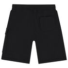 Boys Black Logo Shorts, 2, hi-res