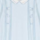 Baby Boys Blue Pintuck Babygrow , 1, hi-res