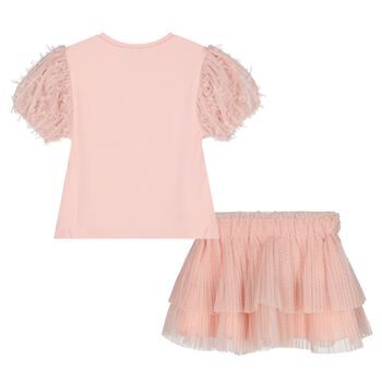 Girls Pink Tulle Blouse