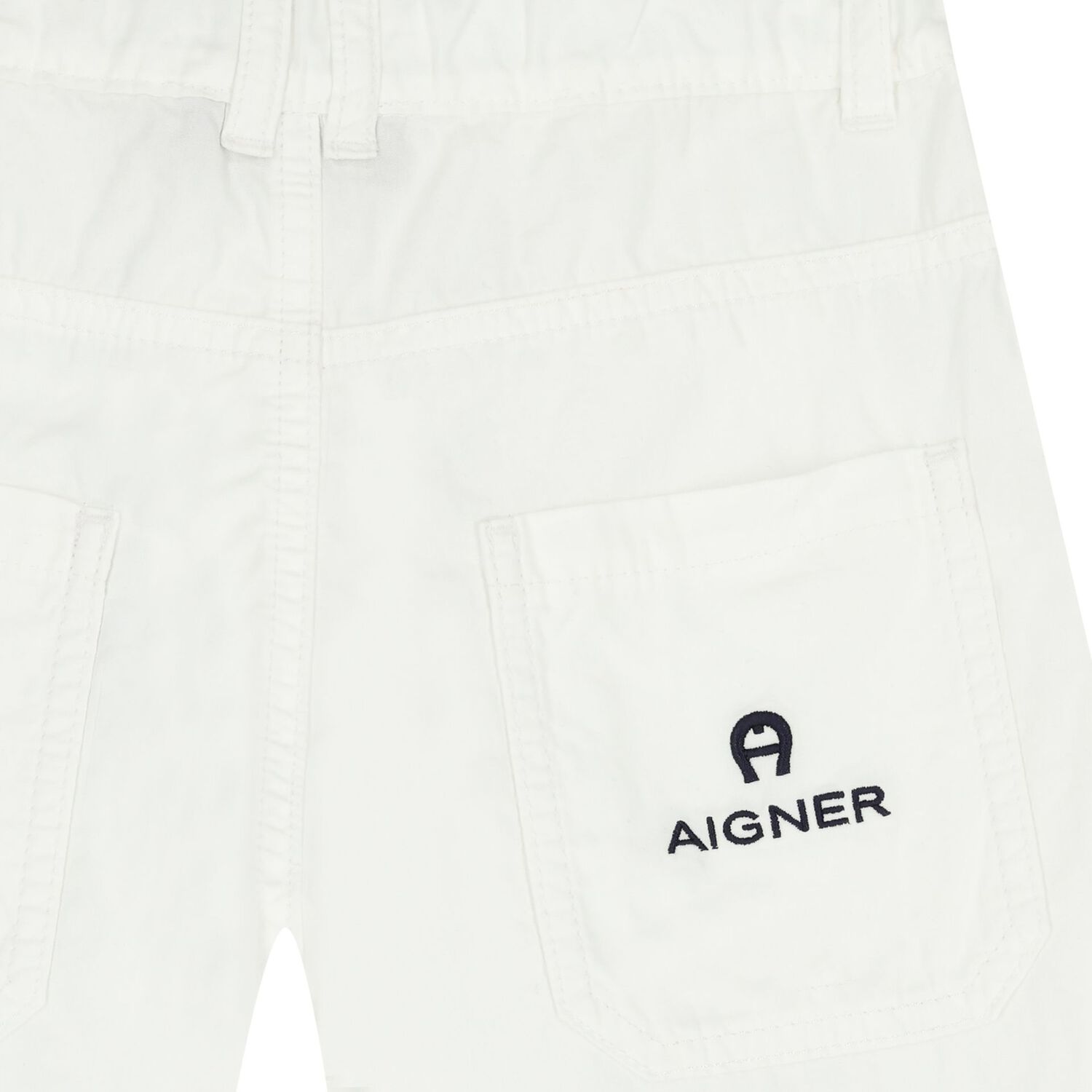 Boys White Logo Shorts, 1, hi-res