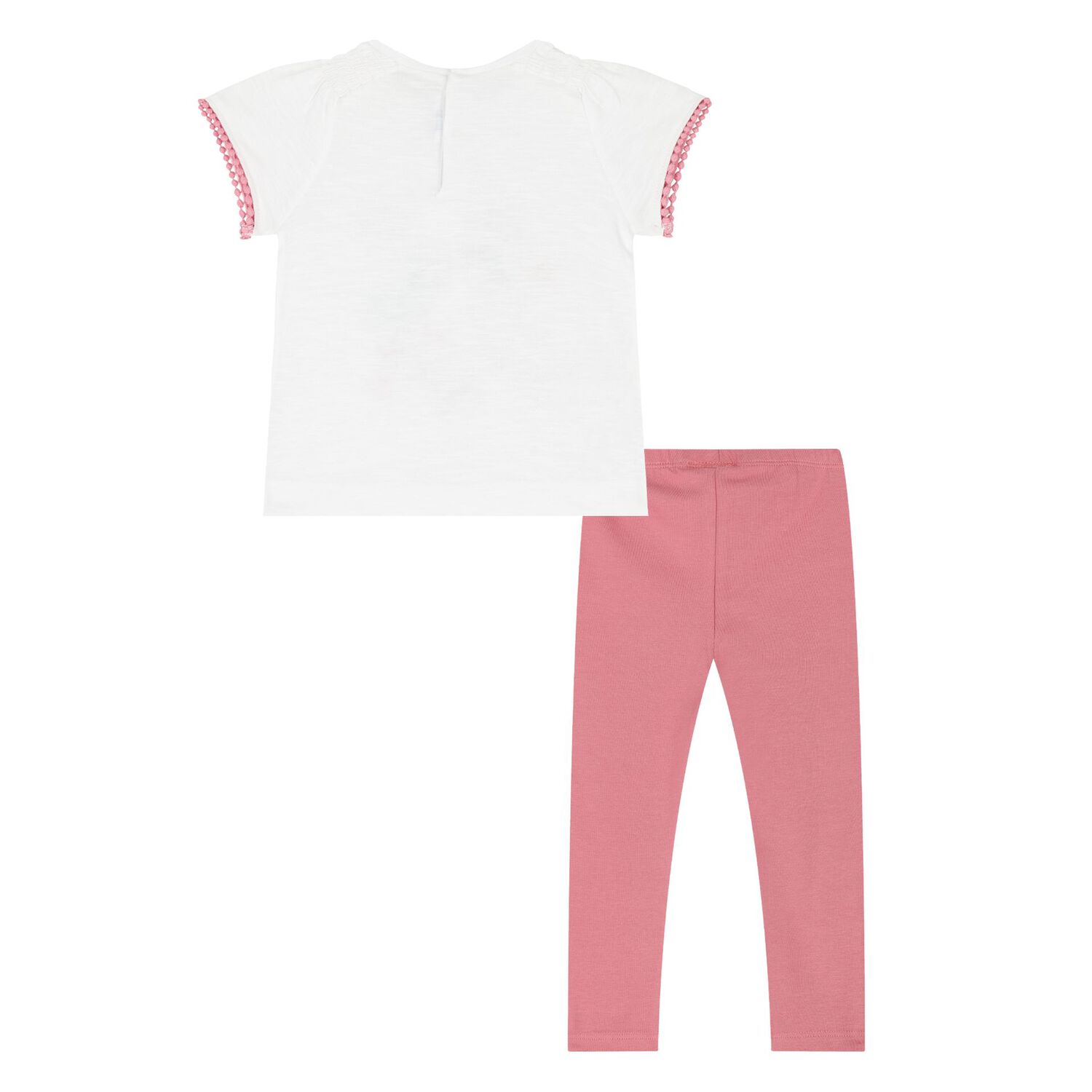 Younger Girls White & Pink Leggings Set, 1, hi-res image number null